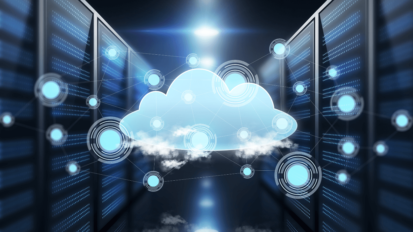 Cyber Image of Cloud in Server Room