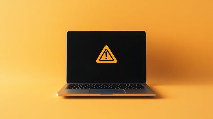 Digital warning on laptop screen - Phishing